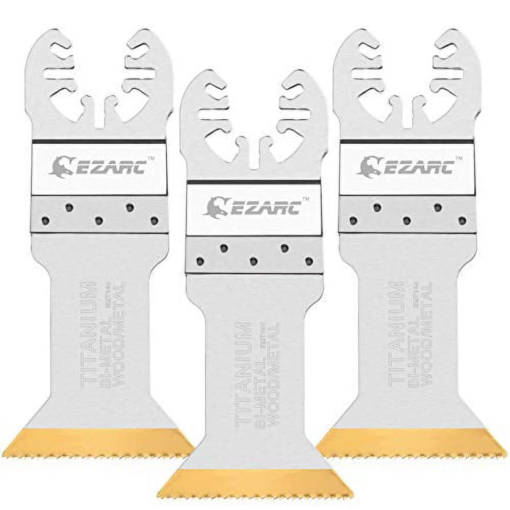 EZARC Titanium Oscillating Multitool Blades Power Cut Saw Blades for Wood, Metal and Hard Material, 3-Pack