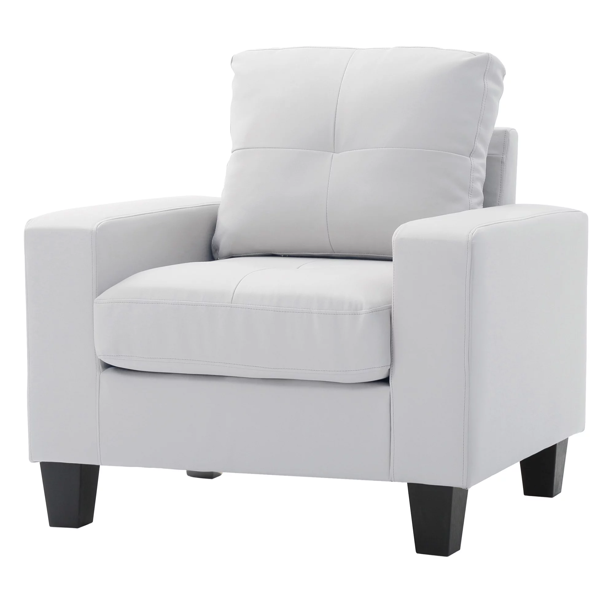 Passion Furniture PF-G460A-C 36 in. Newbury Removable Cushions Accent Chair, White