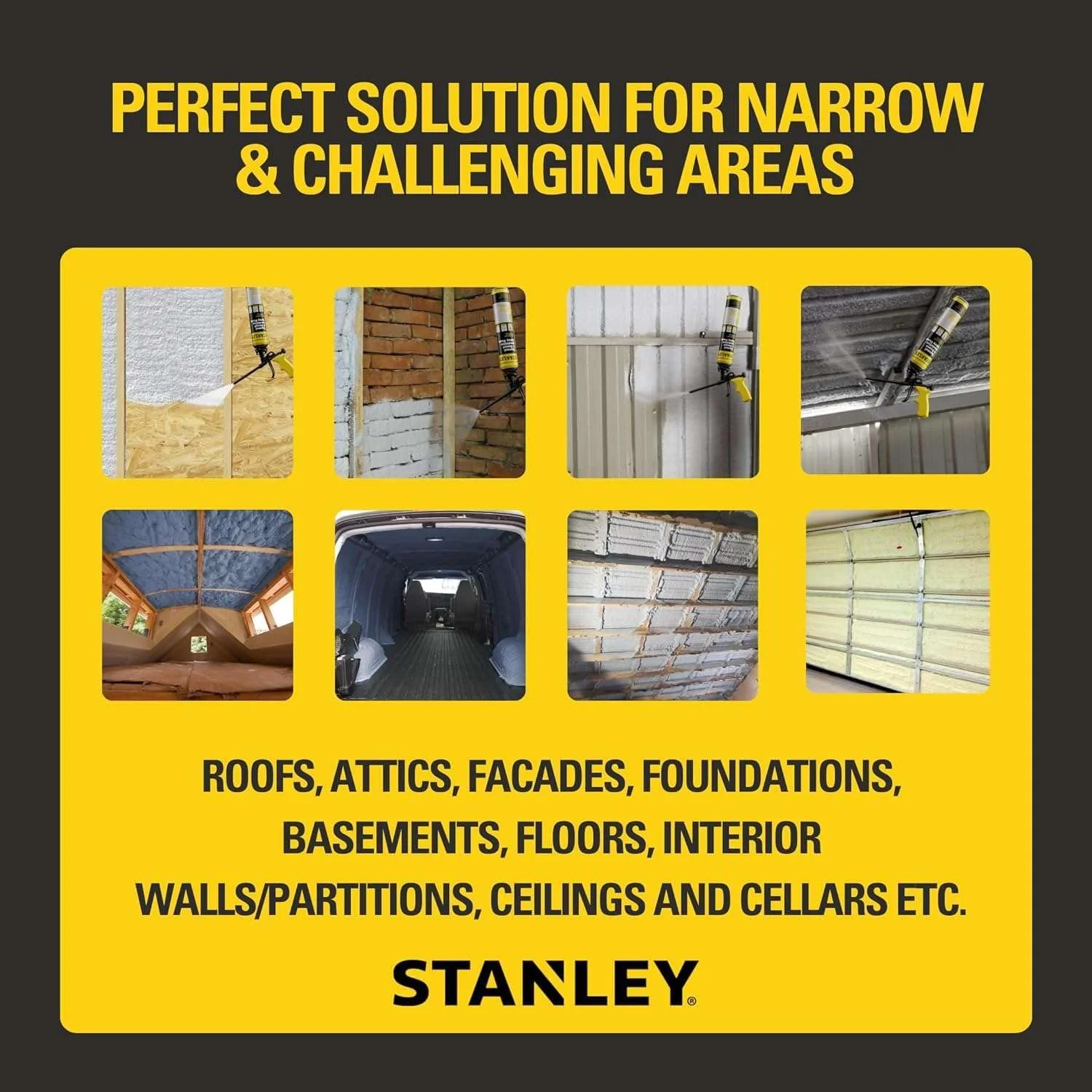 Stanley Supercoat Spray Foam Insulation Kit - Closed Cell Spray Foam Covers up to 20 Board feet. - Including Gun, Cleaner - 27.1 oz, 1 Pack + Cleaner + Spray Gun
