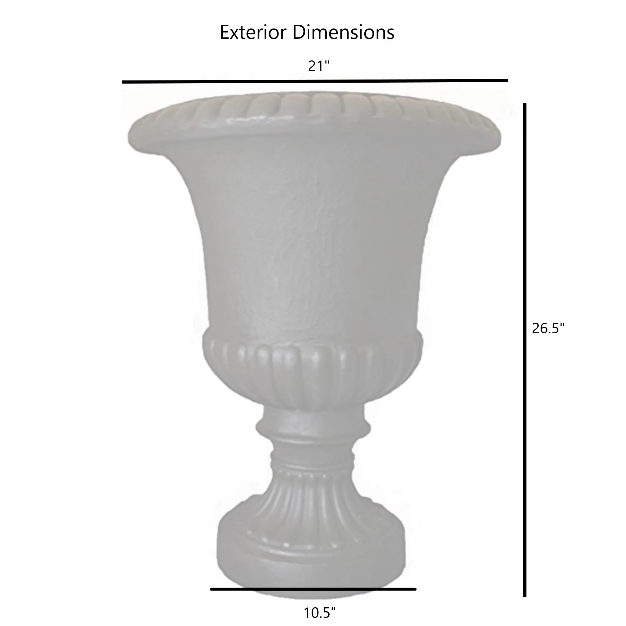 Tusco Products Outdoor Plastic Flower Planter Urn, Espresso, 26.5