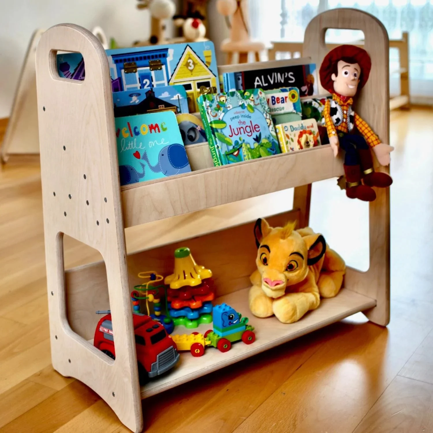 Large Size Montessori Bookshelf for Kids, Montessori Furniture for Toddler