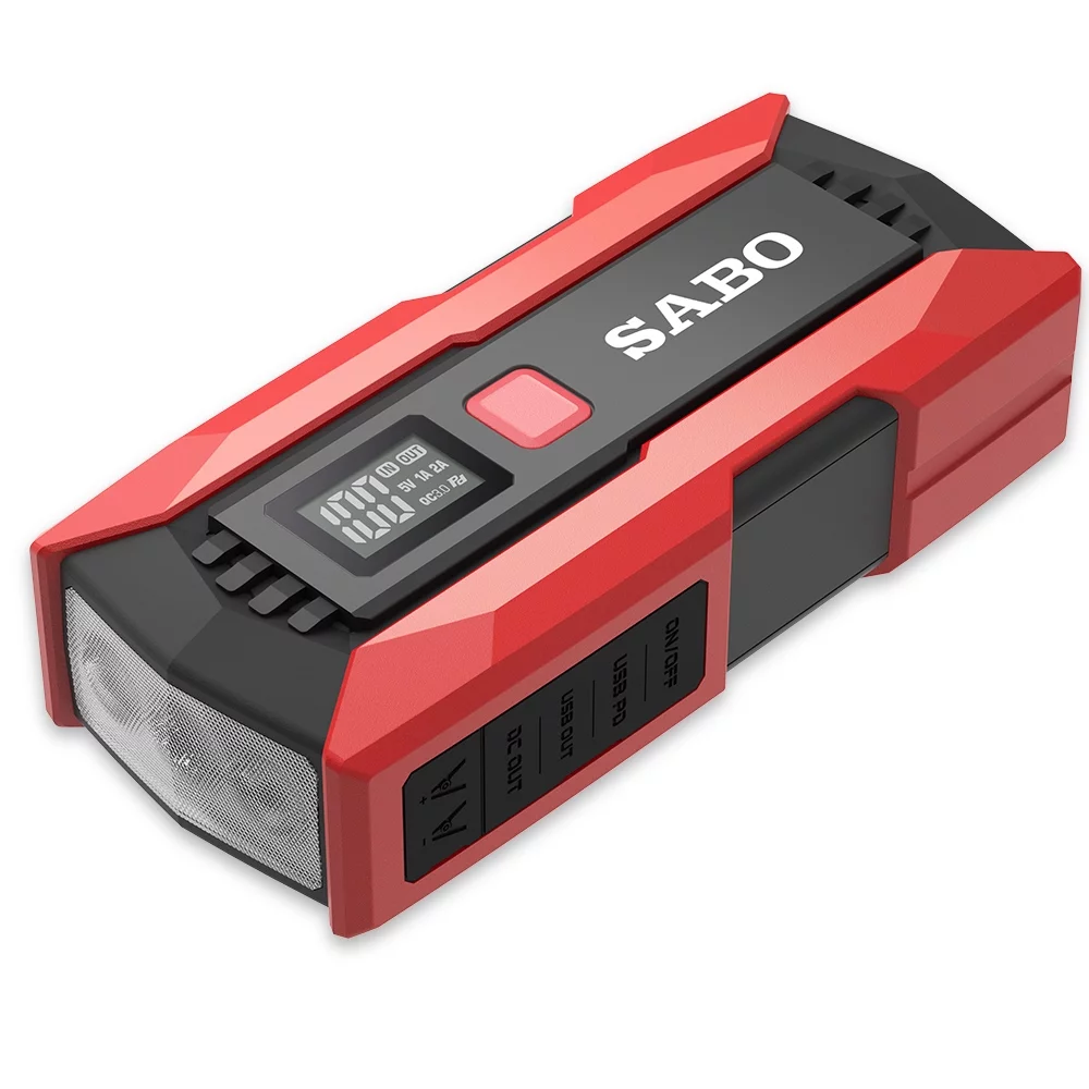 SABO 2000A Peaks 16000mAh Car Jump Starter 12.0V Automobile Battery  Pack Support Low- Starts Support PD65WUSBDC Output with Digital DisplaySafety HammerLED /Multiple Protections