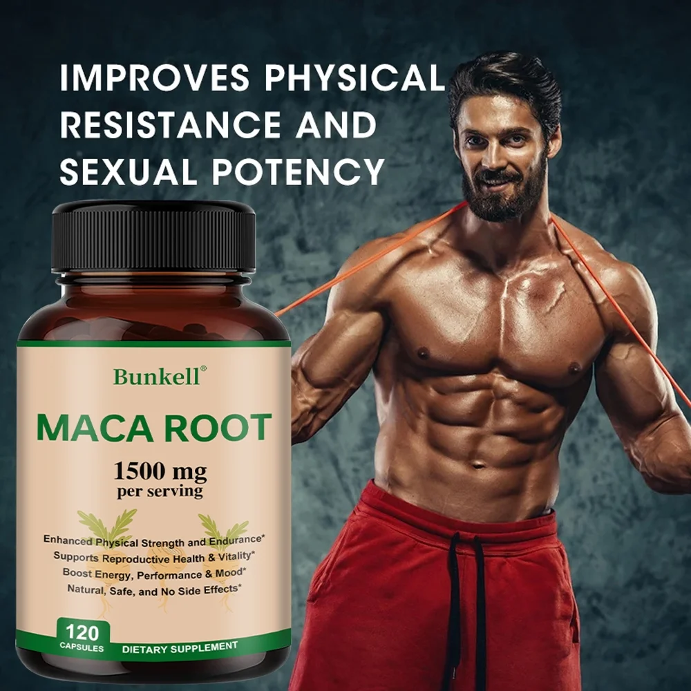 Bunkell Maca Root Capsules - Increase energy and stamina, improve mood 120 capsules