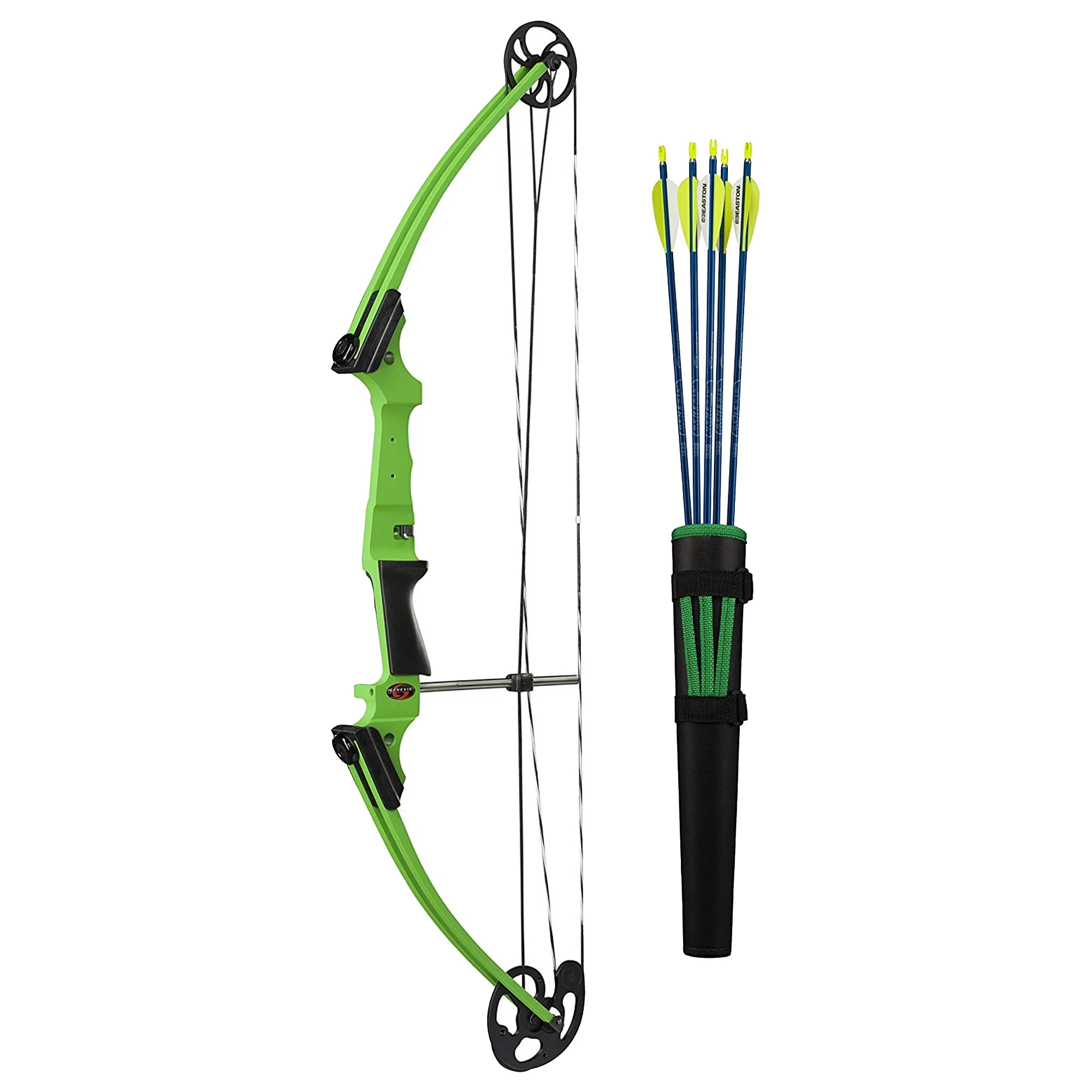 Genesis Archery Left-Handed Compound Bow Archery Kit, Green (4 Pack)