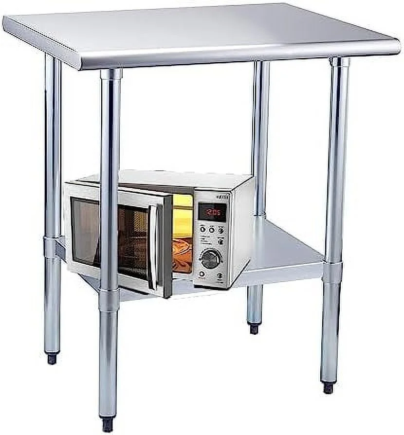 SJOPLMN Stainless Steel Table 24 x 30 Inches NSF with Wheels and Undershelf  Stainless Steel Prep Table for Commercial Kitchen for Restaurant  Home  Hotel  Warehouse  Garage  Outdoor