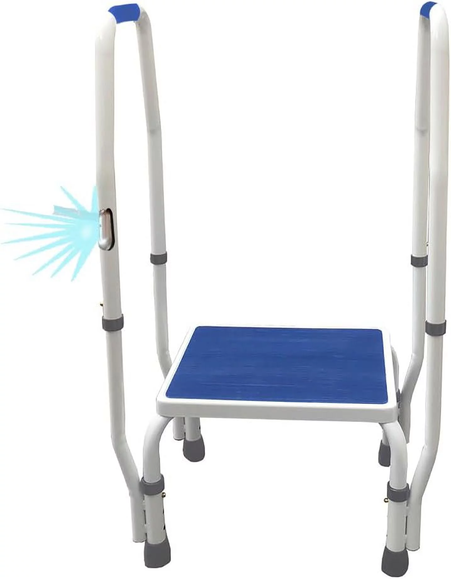 Bed Step 2.0 Voted #1 Step to Bed. Adjustable Height Step Stool/Motion Activated Light. Portable Medical Step Stool for easy bed entry/exit. Double Handle for Extra Safety. Heavy Duty 600lb Capacity.