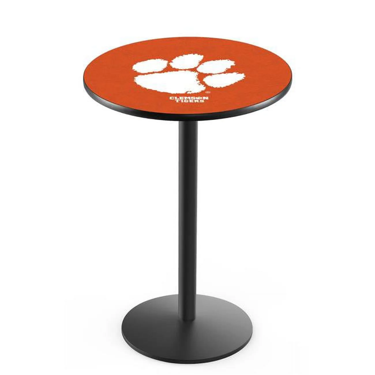 L214 Clemson 42in. Tall - 36in. Top Pub Table with Black Wrinkle Finish