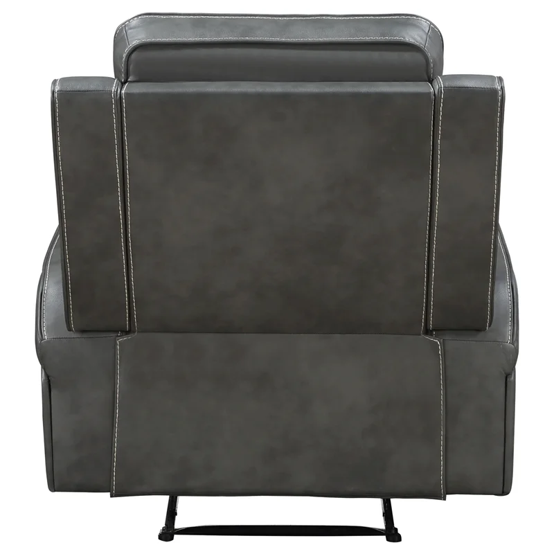 Pemberly Row Modern Faux Leather Upholstered Recliner Chair Gray