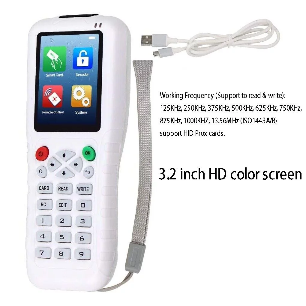 Full Frequency RFID Copier Duplicator Key Fob NFC Reader Writer Programmer