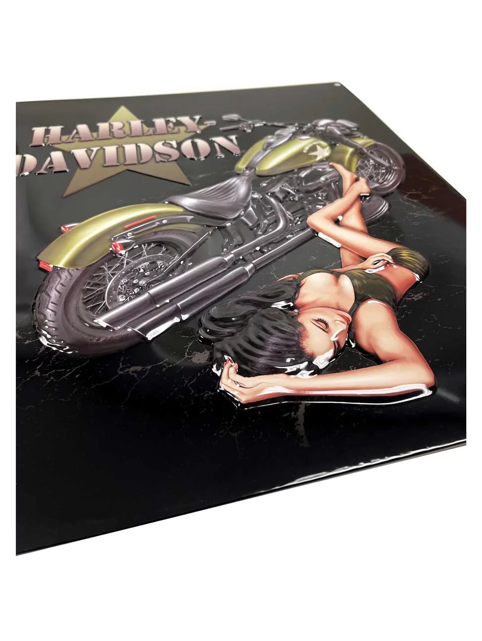 Harley-Davidson Duty Calls Babe Embossed Tin Sign, 13 x 15 inches - Black, Harley Davidson