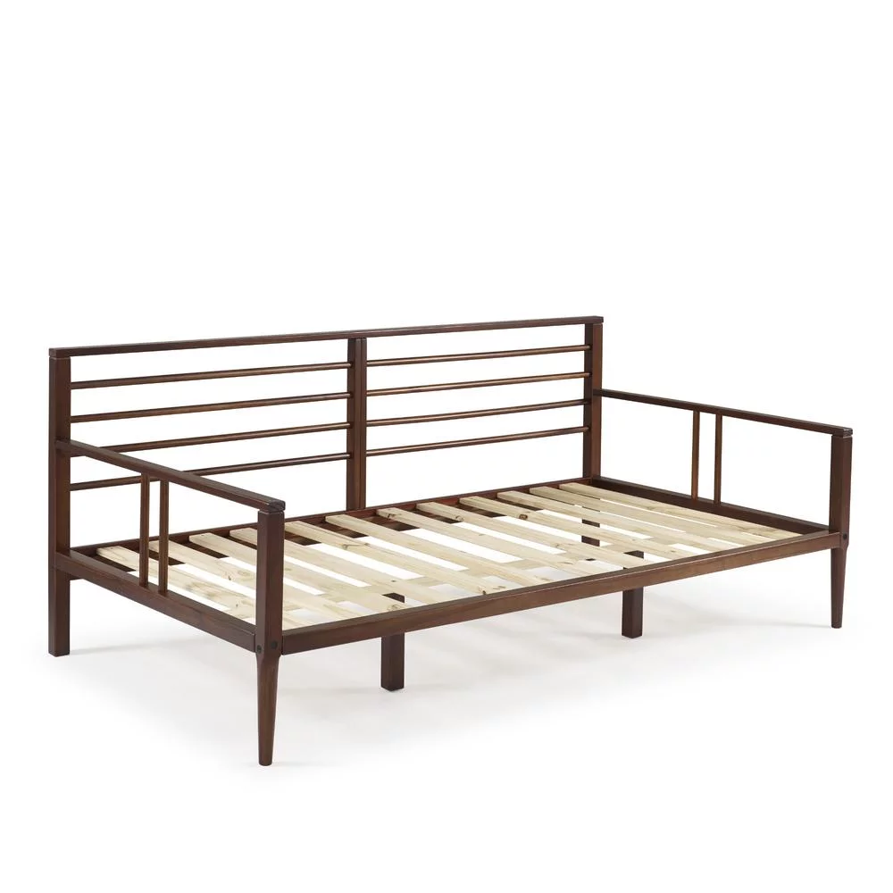 Walker Edison Mid-Century Modern Solid Wood Spindle Daybed - Walnut