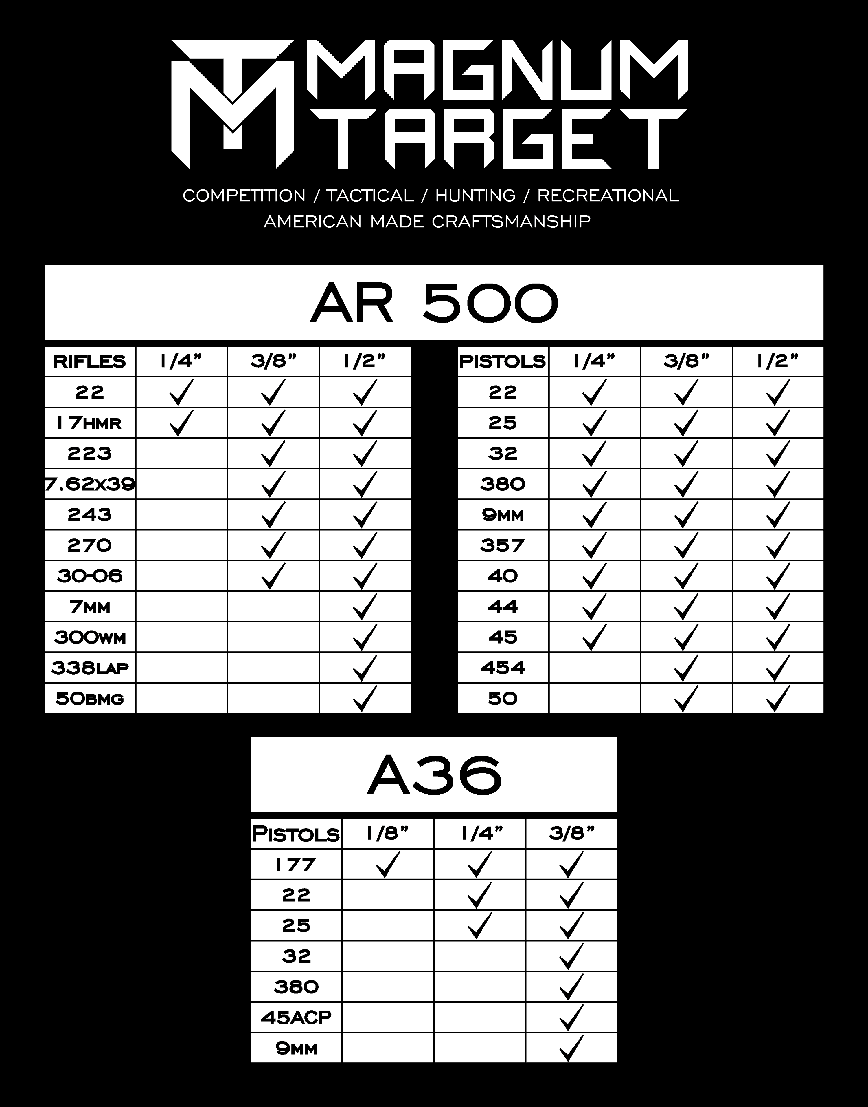 Magnum Target 8in 3/8in AR500 Knock-over Steel Shooting Range Targets-Metal NRA Knock-downs - K86AR500