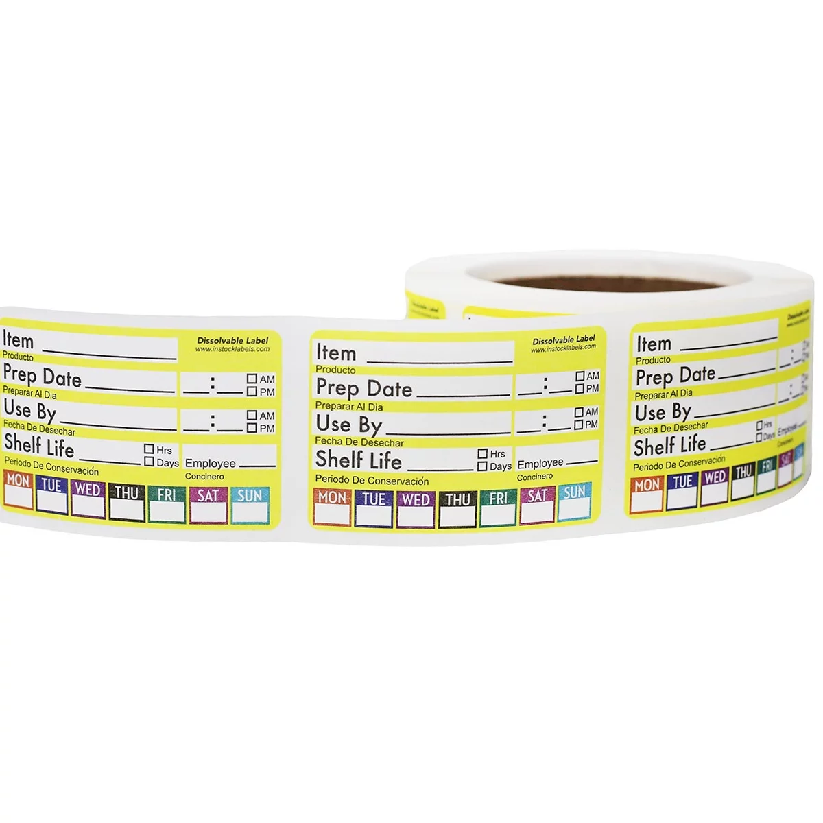 Yellow Dissolvable Universal Food Rotation Labels | 2 x 3