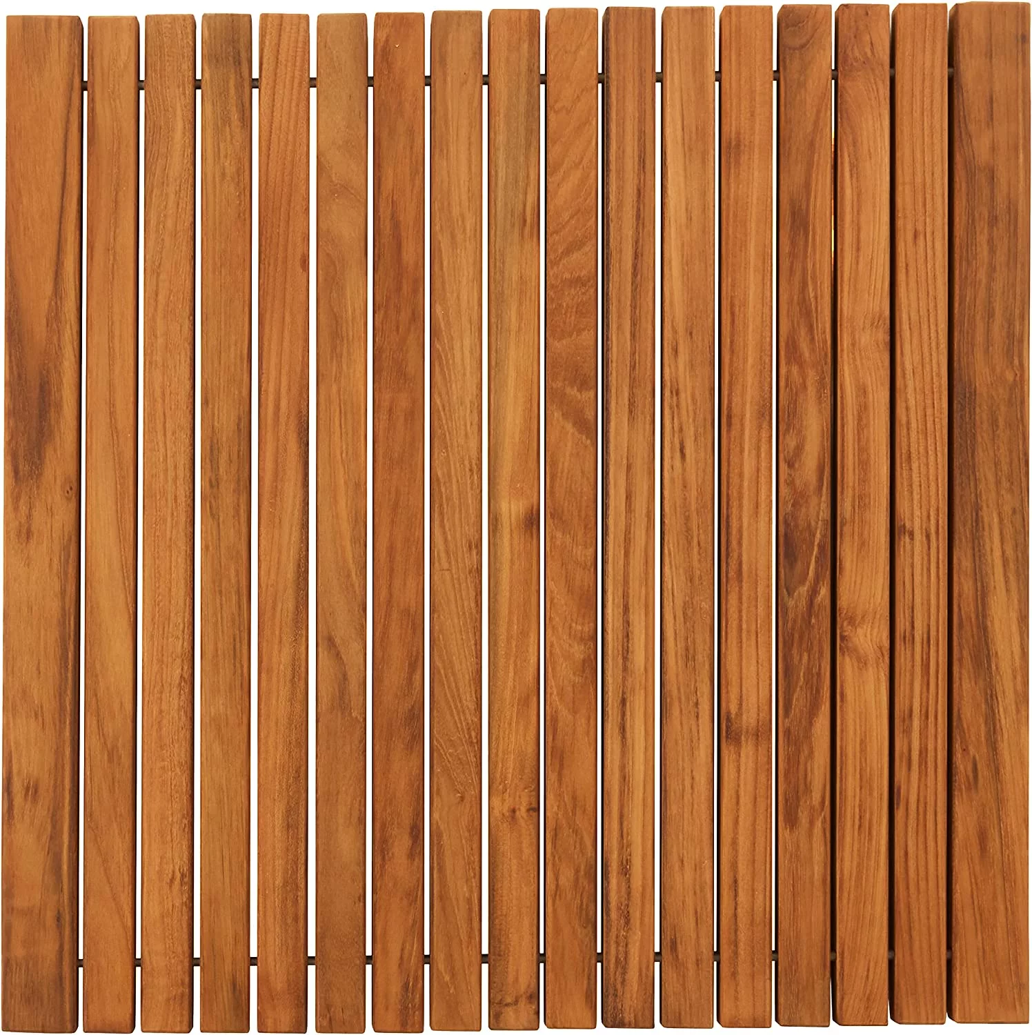 Lykos String Spa Shower Mat in Solid Teak Wood Oiled Finish, Large