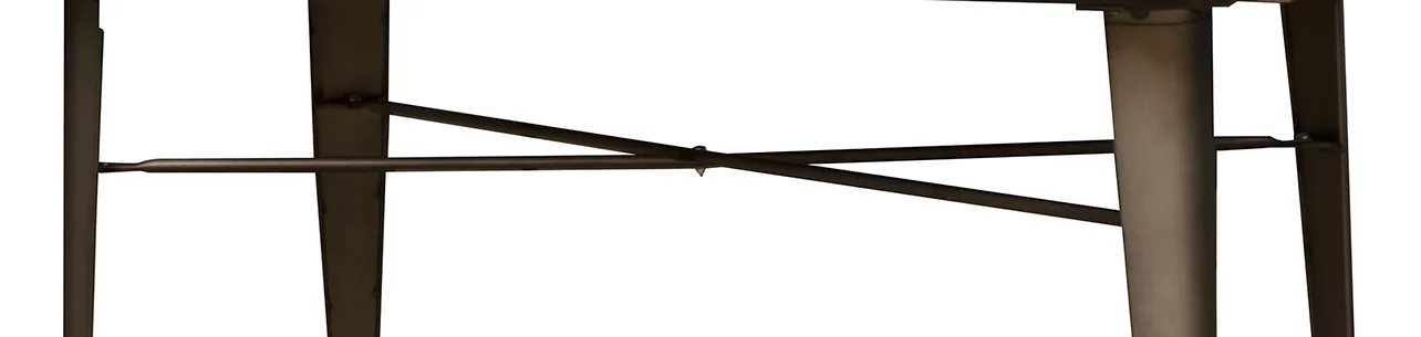 AmeriHome Loft Rustic Gunmetal Metal Dining Table with Wood Rectangle Top, Seating Capacity of 4