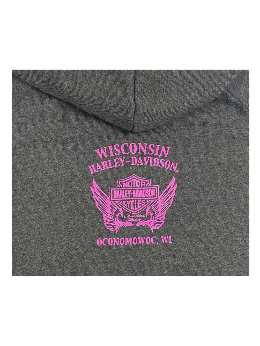 Harley-Davidson Women's Banner Eagle Tri-Blend Pullover Hoodie- Shadow Gray (XS), Harley Davidson