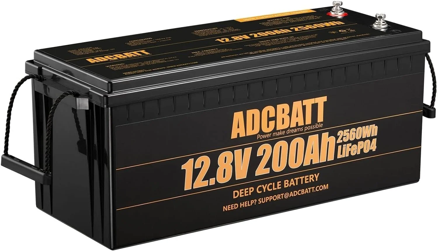 Adcbatt 12V 200Ah Lithium LiFePO4 Battery with Low Temp Charge Cut-off for RV,Trolling Motor, Backup
