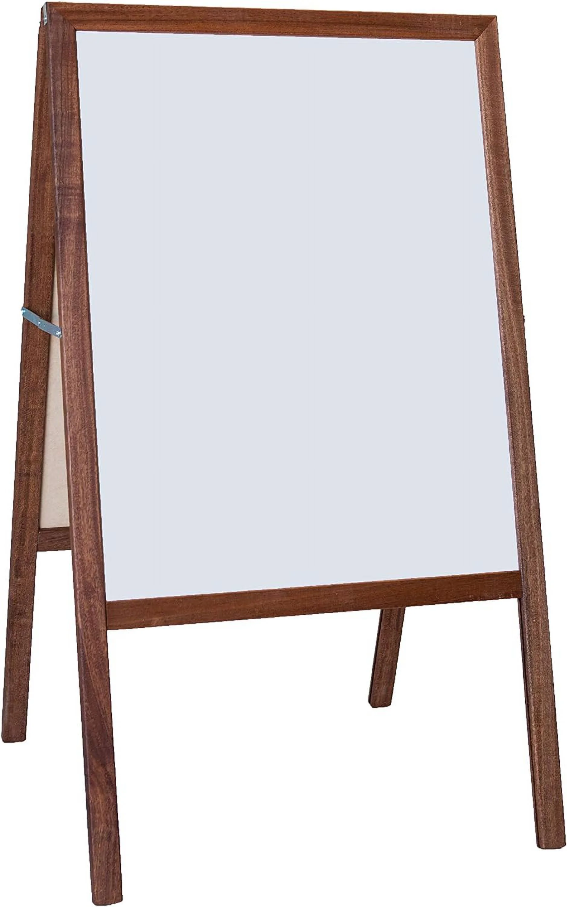 Marquee Easel, White Dry Erase/Black Chalk, Stained Hardwood