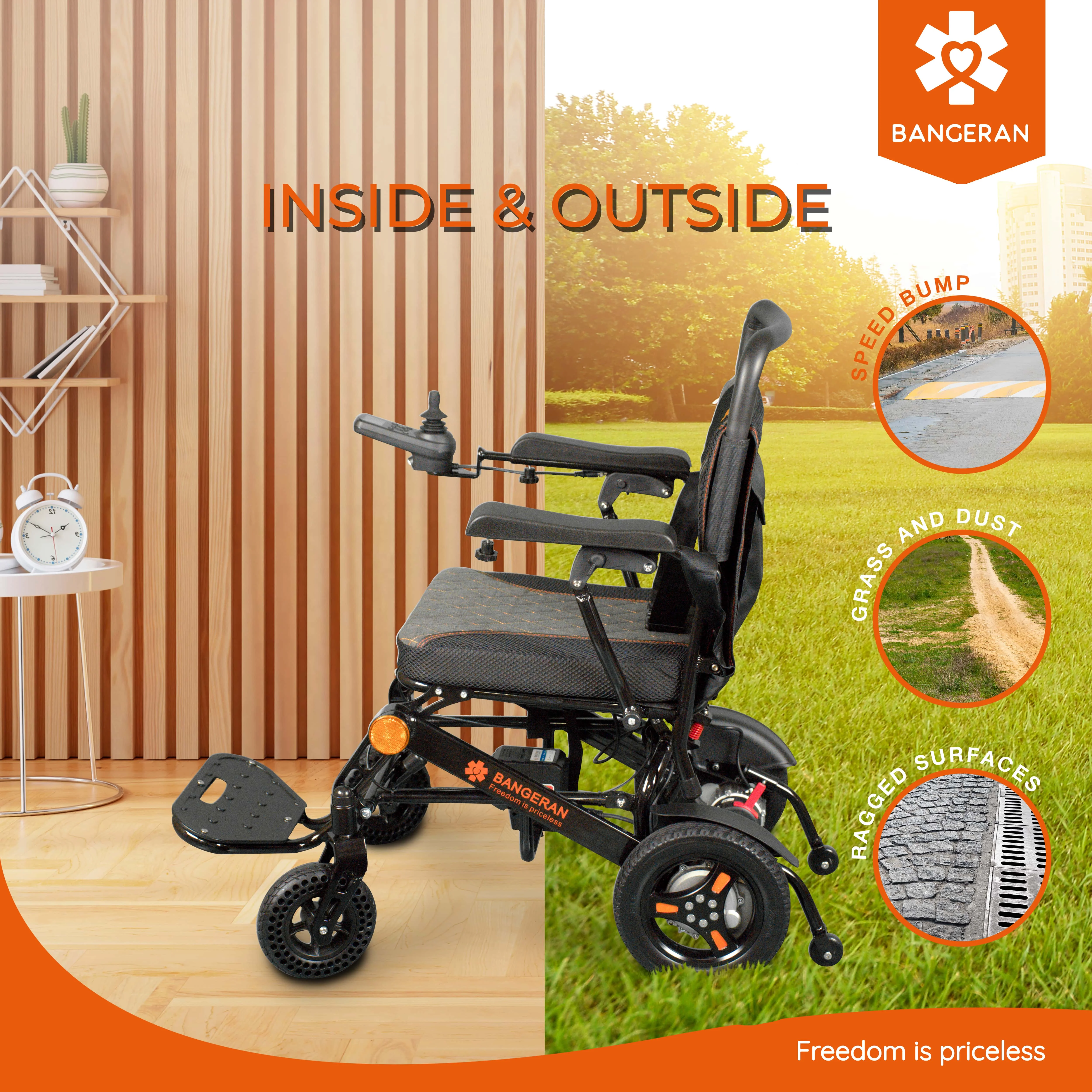 Pegasus Ultra Lightweight Foldable Pediatric Electric Wheelchair | Wheelchairs for Children & Small-Statured People | Wheelchair Accessories - Digital Joystick with USB Port & Headlight | Black