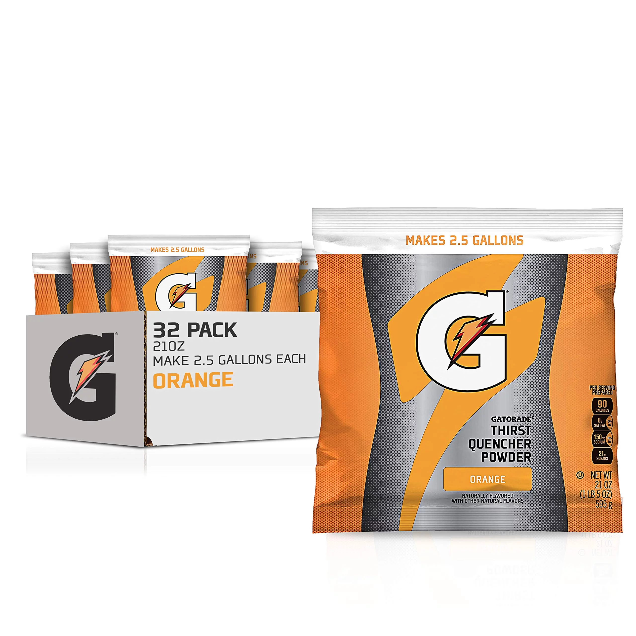 Gatorade Powder Bag Orange, 21 Ounce (Pack Of 32)