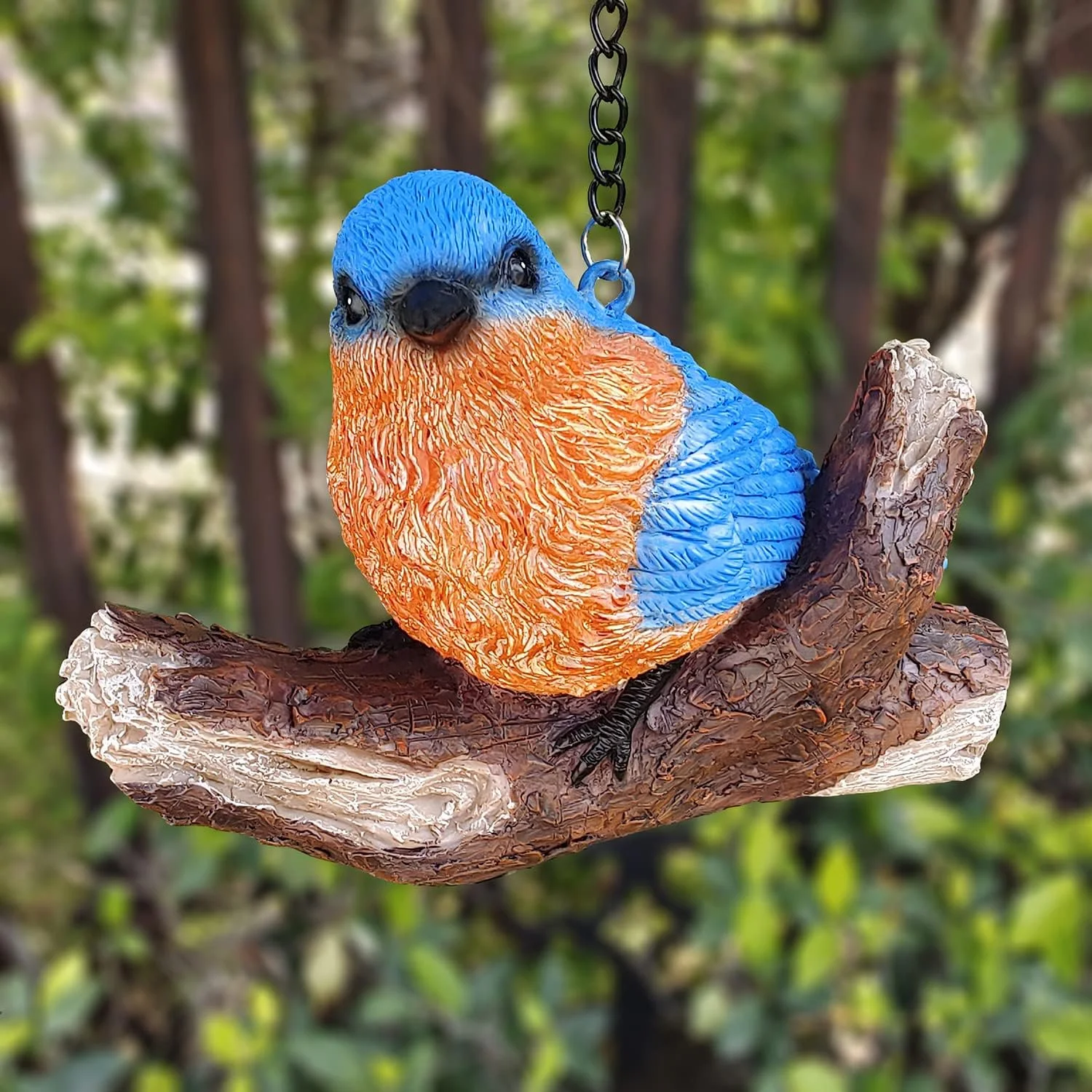 Blue Bird On A Branch Statue Garden Decor Resin Bluebird Collectible Figurine Handmade Art Animal Decorative Garden Sculpture Yard Outdoor Home Decoration Bird Lover Gifts