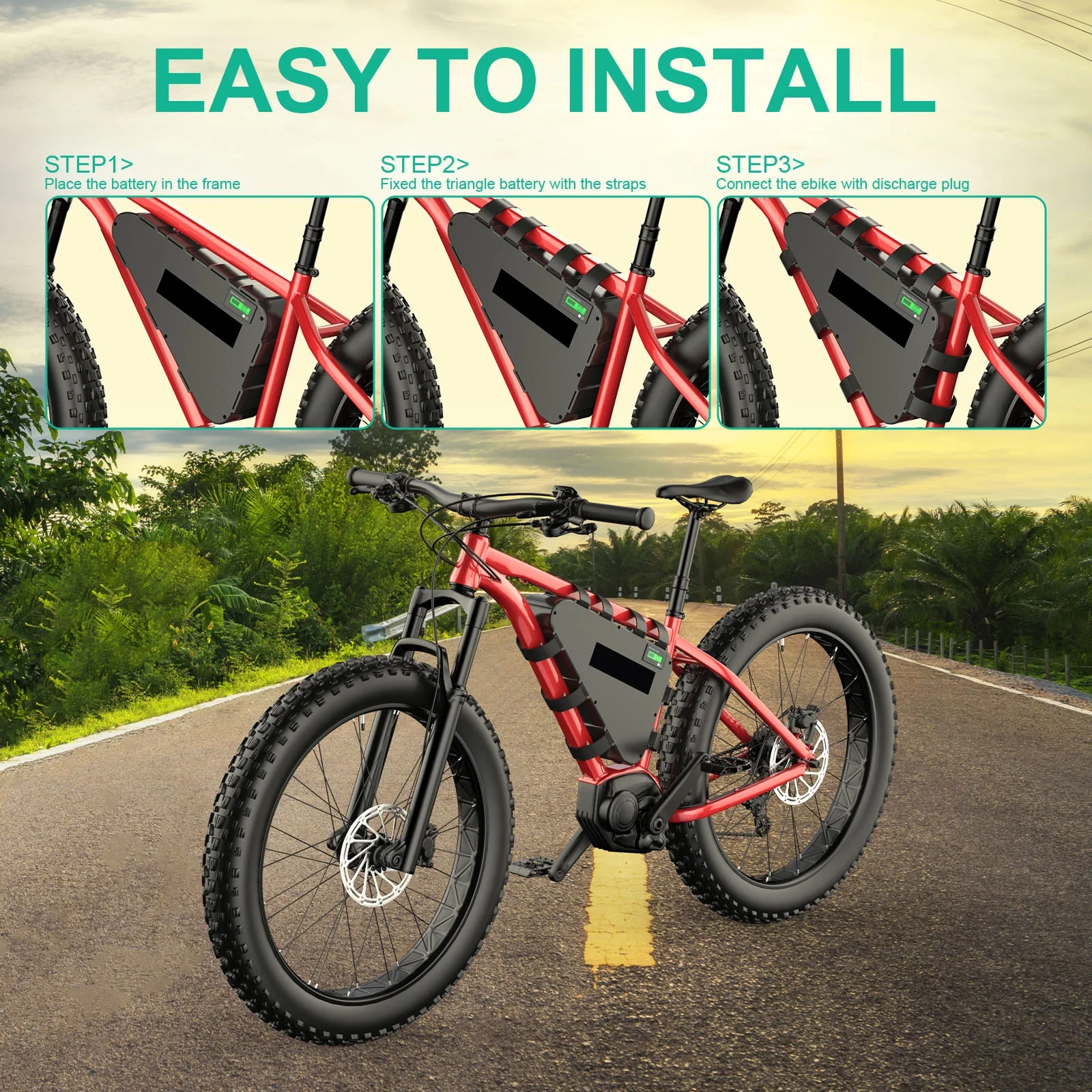 BVSLTUK 48V Ebike Battery 28.8AH Lg4800Mah Cell Bike Battery Pack for 200W-1500W Bafang Aw Ancheer Voilamart and Other Motors Electric Bicycle Battery.