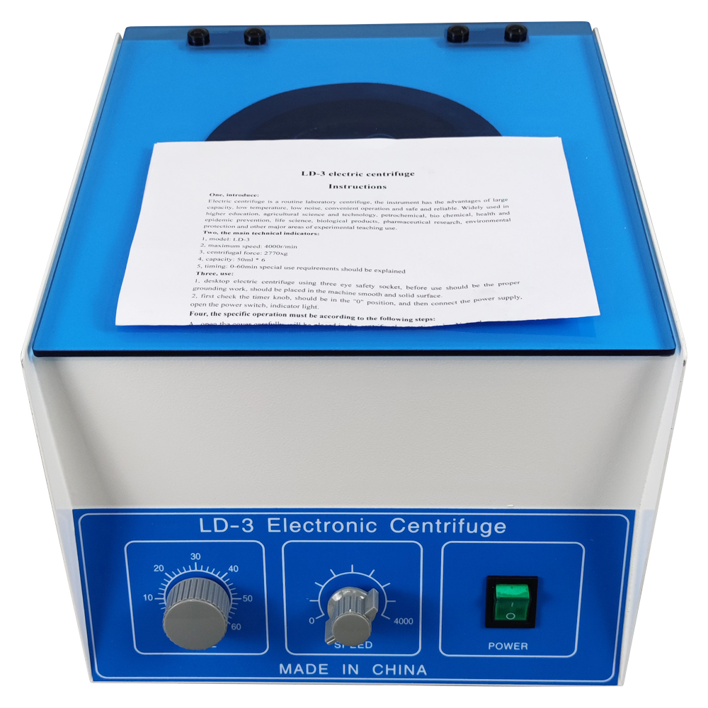 Techtongda Electric Benchtop Centrifuge Lab Medical Practice 50ml*6 LD-3