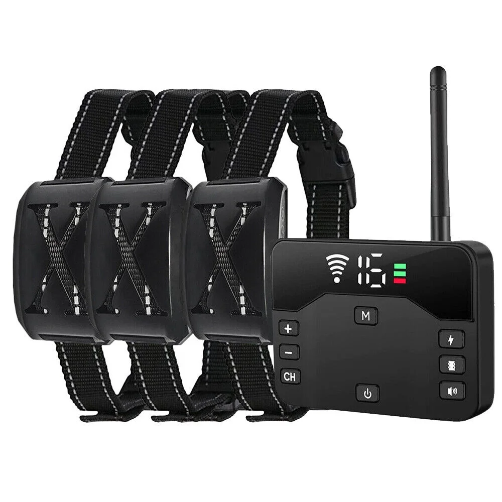 1/2/3 Pet Dog Wireless Electric Fence Containment System Training Collar Shock