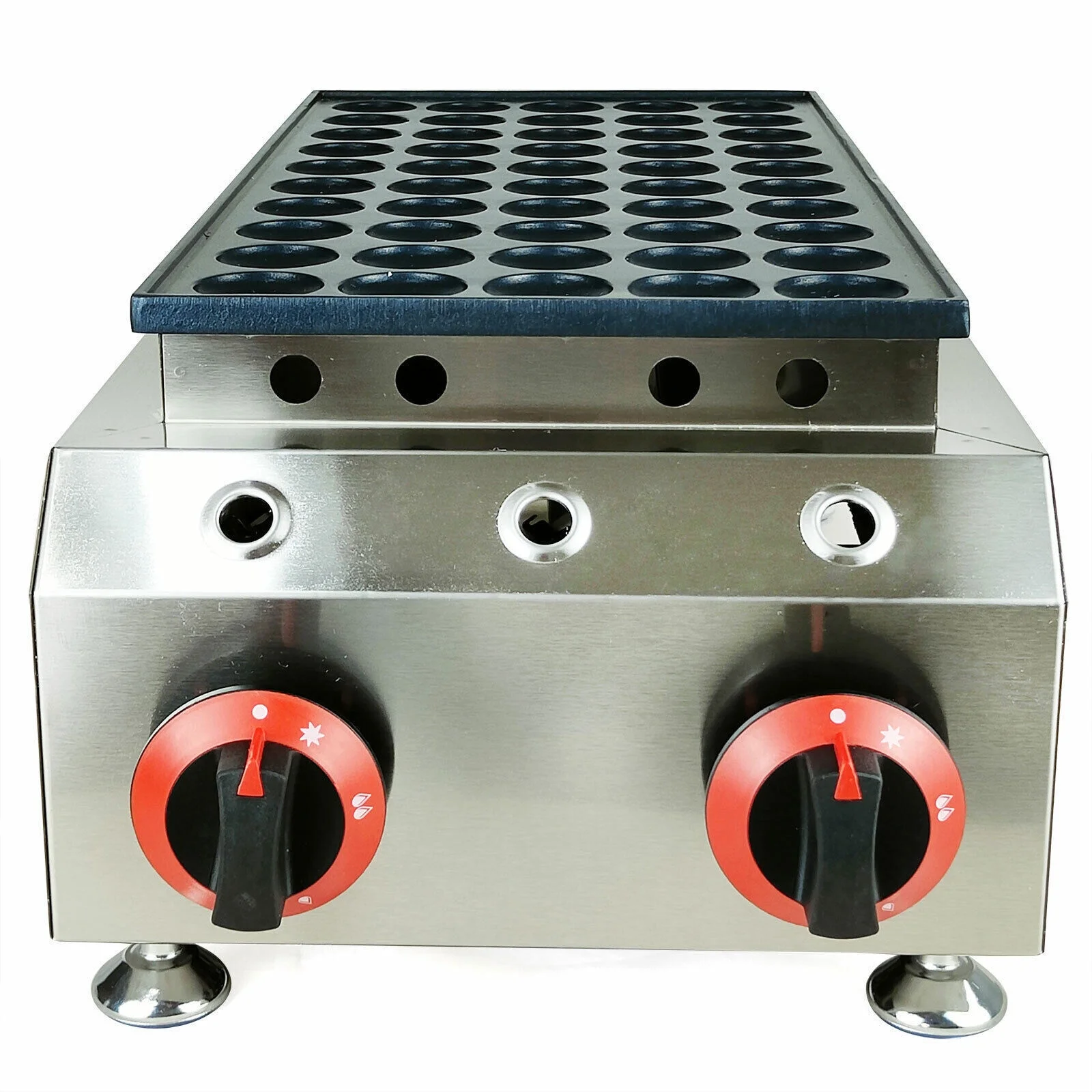 SHZICMY Commercial 50pcs Pancakes Maker Mini Dutch Pancake Poffertjes Machine Nonstick Mini Dutch Pancake Baker 50PCS Commercial Waffle Maker Machine Nonstick LPG Gas