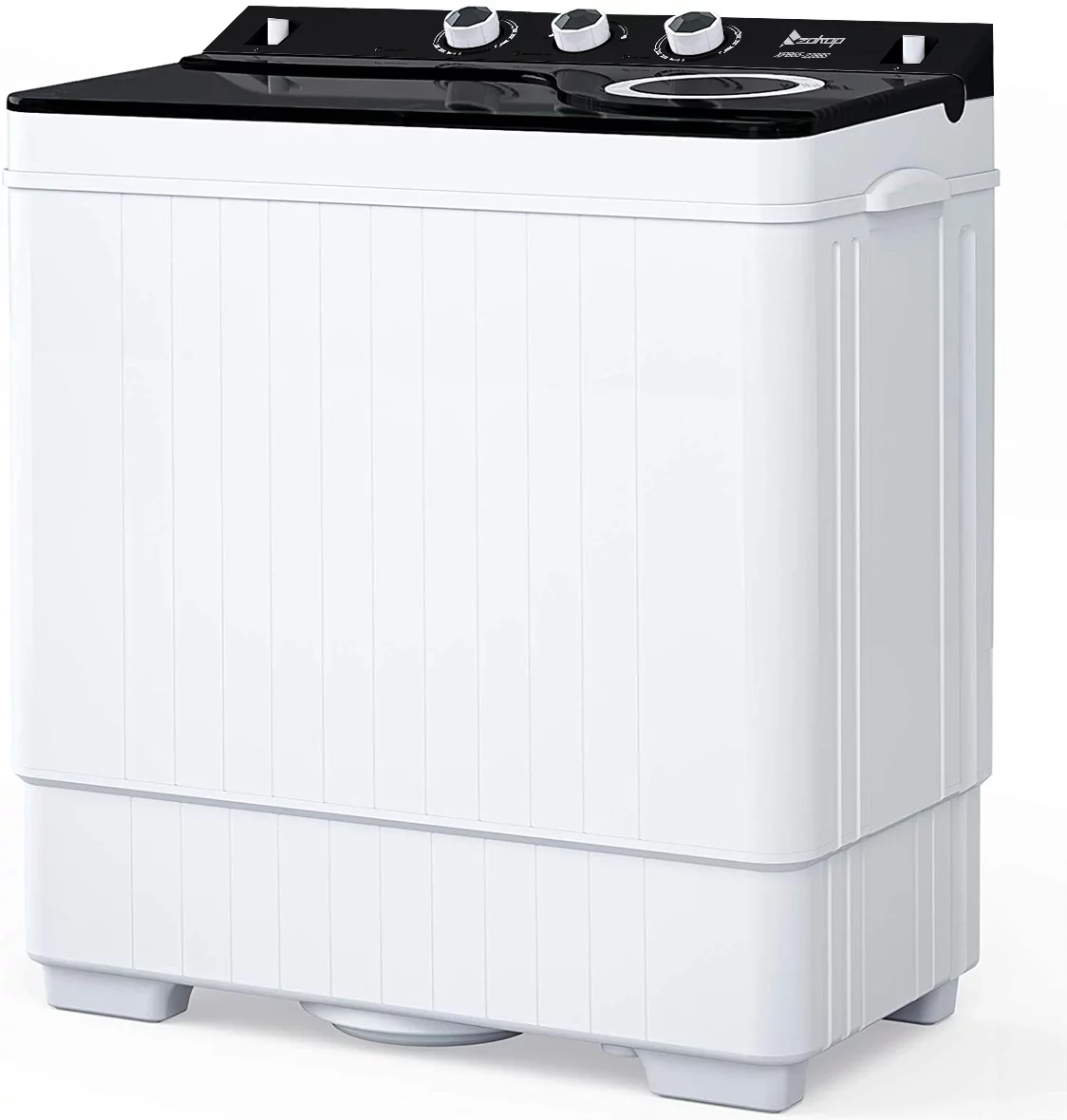 26lbs Compact Twin Tub Portable Washing Machine Mini Washer 18lbs Spiner 8lbs Built-in Drain Pump Semi Automatic For Camping Apartments Dorms Home
