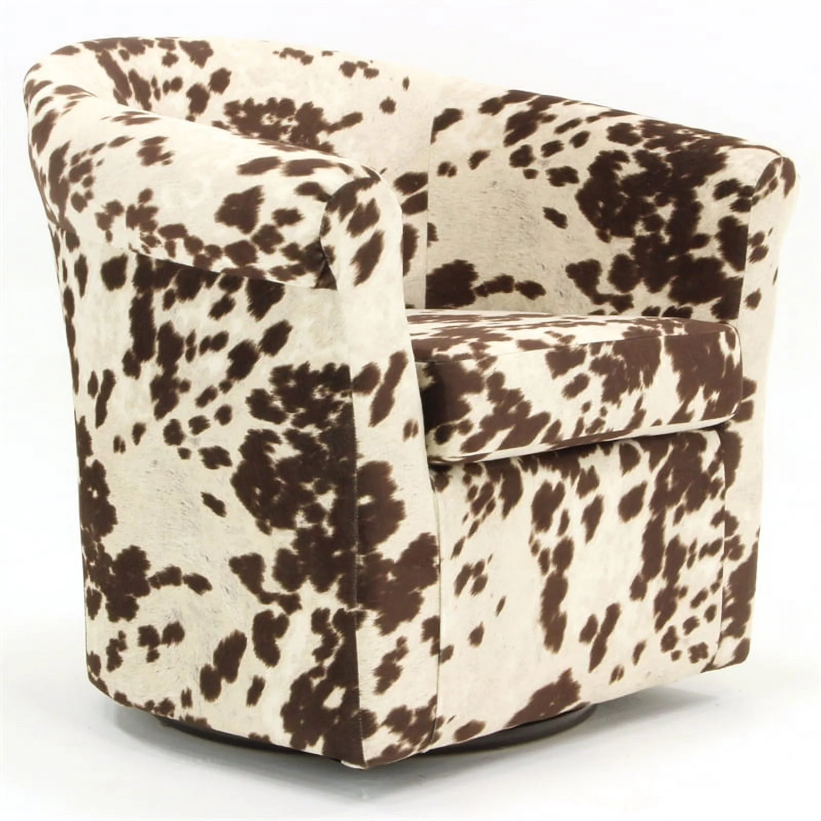Fox Hill Trading Marlee Traditional Fabric Swivel Club Chair in Milky Brown