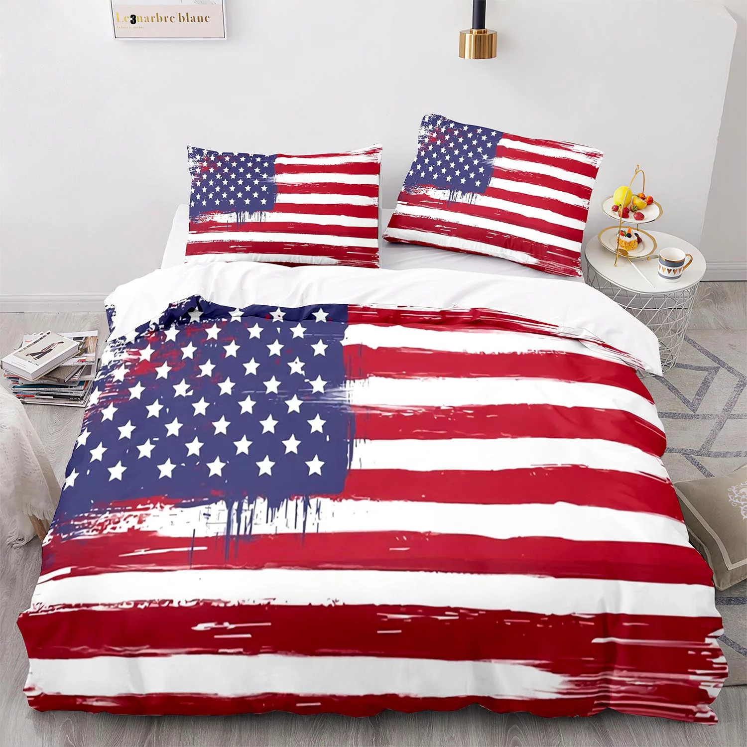 American Flag Comforter Set Queen Military Camo Down Comforter,Retro Army Green Camouflage USA Flag Bedding Set For Kids Boys Teens Men Bedroom,Black Grey Stars Stripes Quilt Duvet Set 2 Pillow Cases