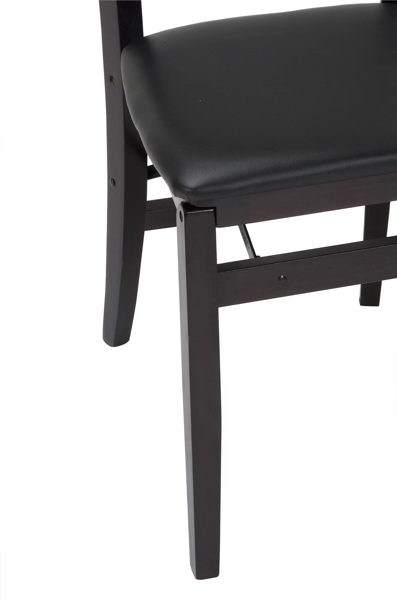 COSCO Contoured Back Wood Folding Chair with Vinyl Seat, Espresso, 2-Pack
