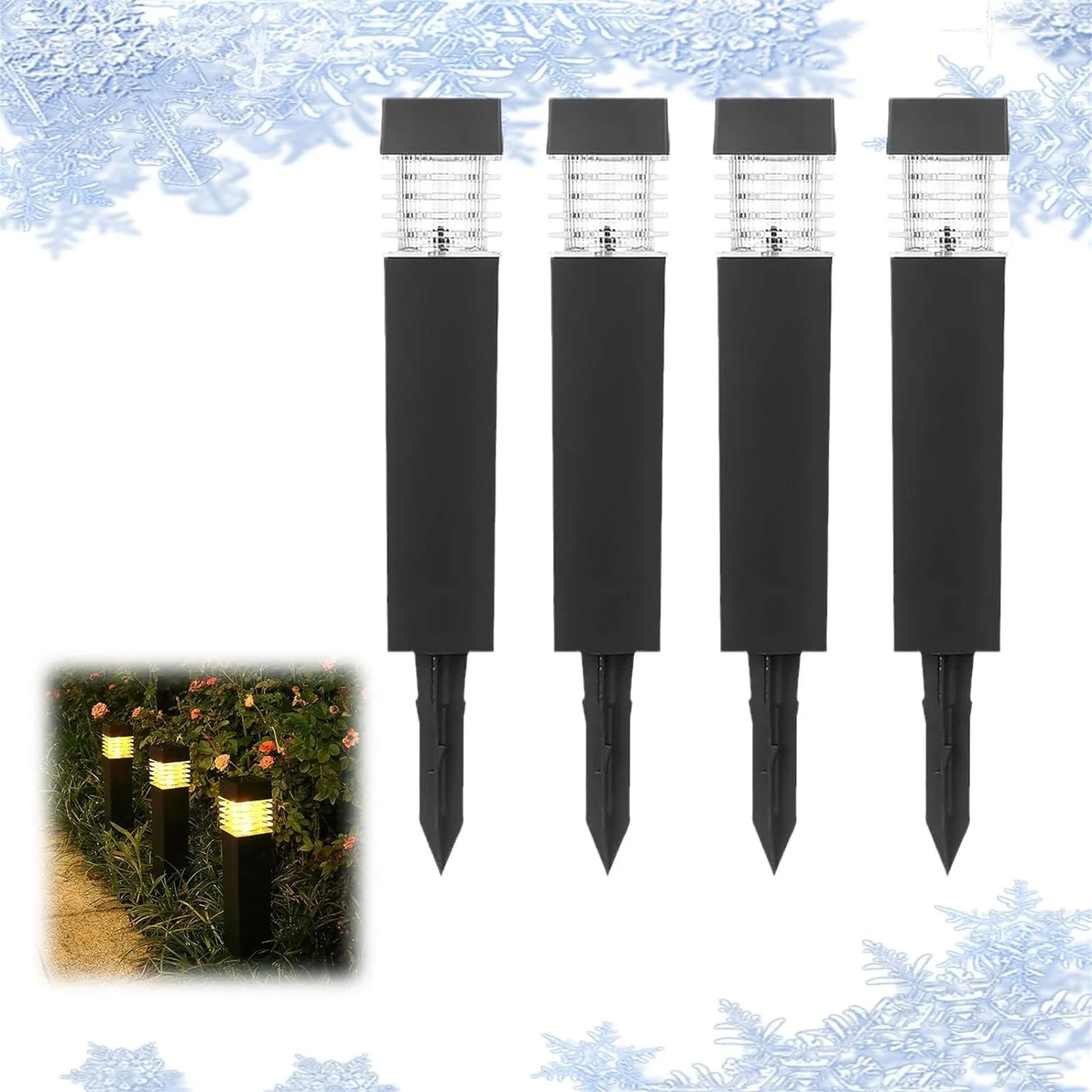 FHKOEGHS Floor Lamp with Shade 4pc Solar Lights Mini Solar Lights Outdoor Solar Lights Grounded Plug Solar Lights