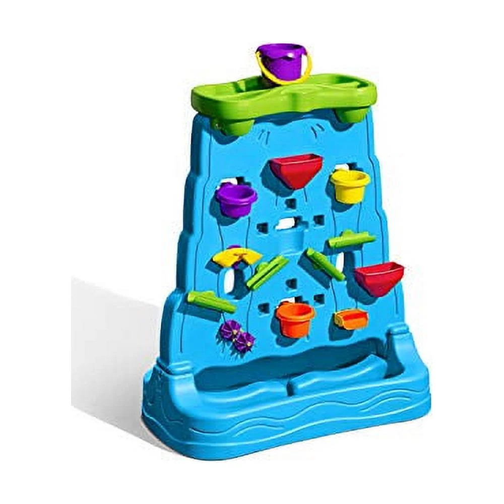 Step2 Waterfall Discovery Wall | Double-Sided Outdoor Water Play Set with 13-Pc Water Accessory Set