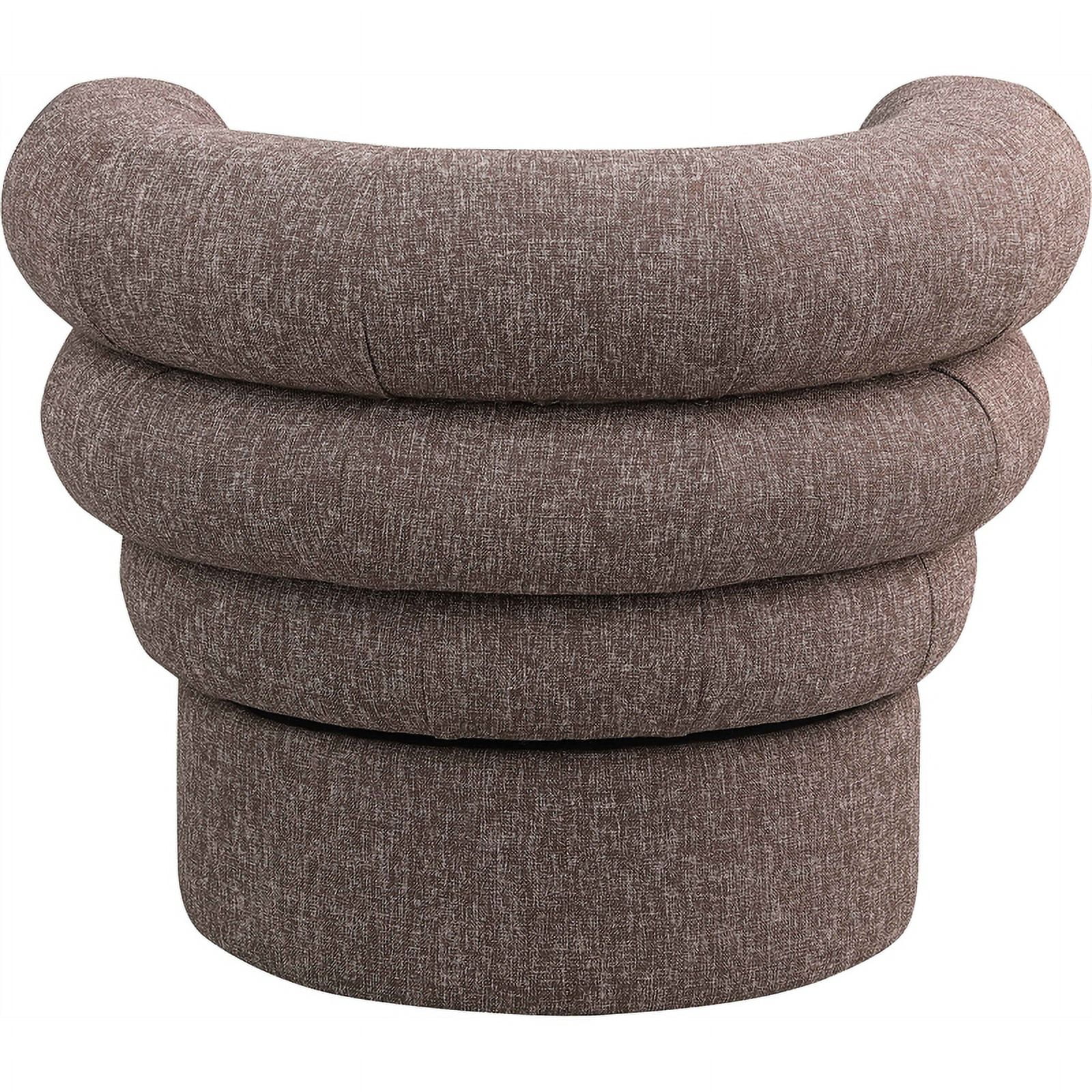 Meridian Furniture Valentina Brown Linen Textured Fabric Accent Swivel Chair