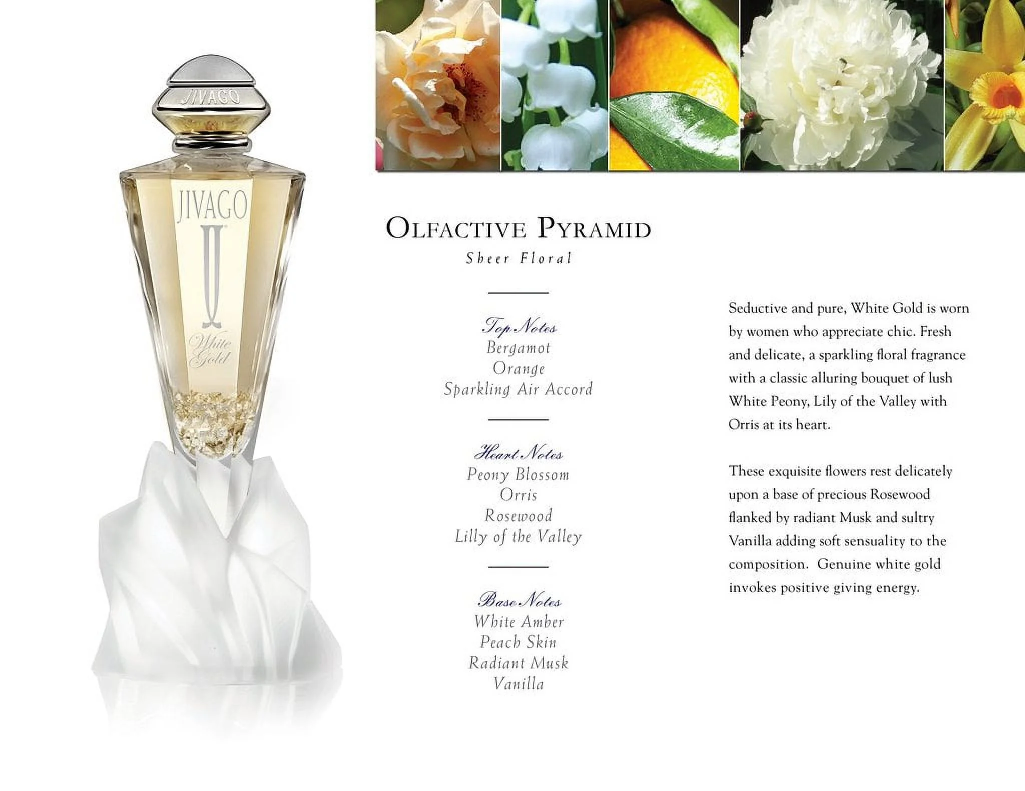 Jivago White Gold Eau De Parfum Spray 2.5 oz For Women 100% authentic perfect as a gift or just everyday use