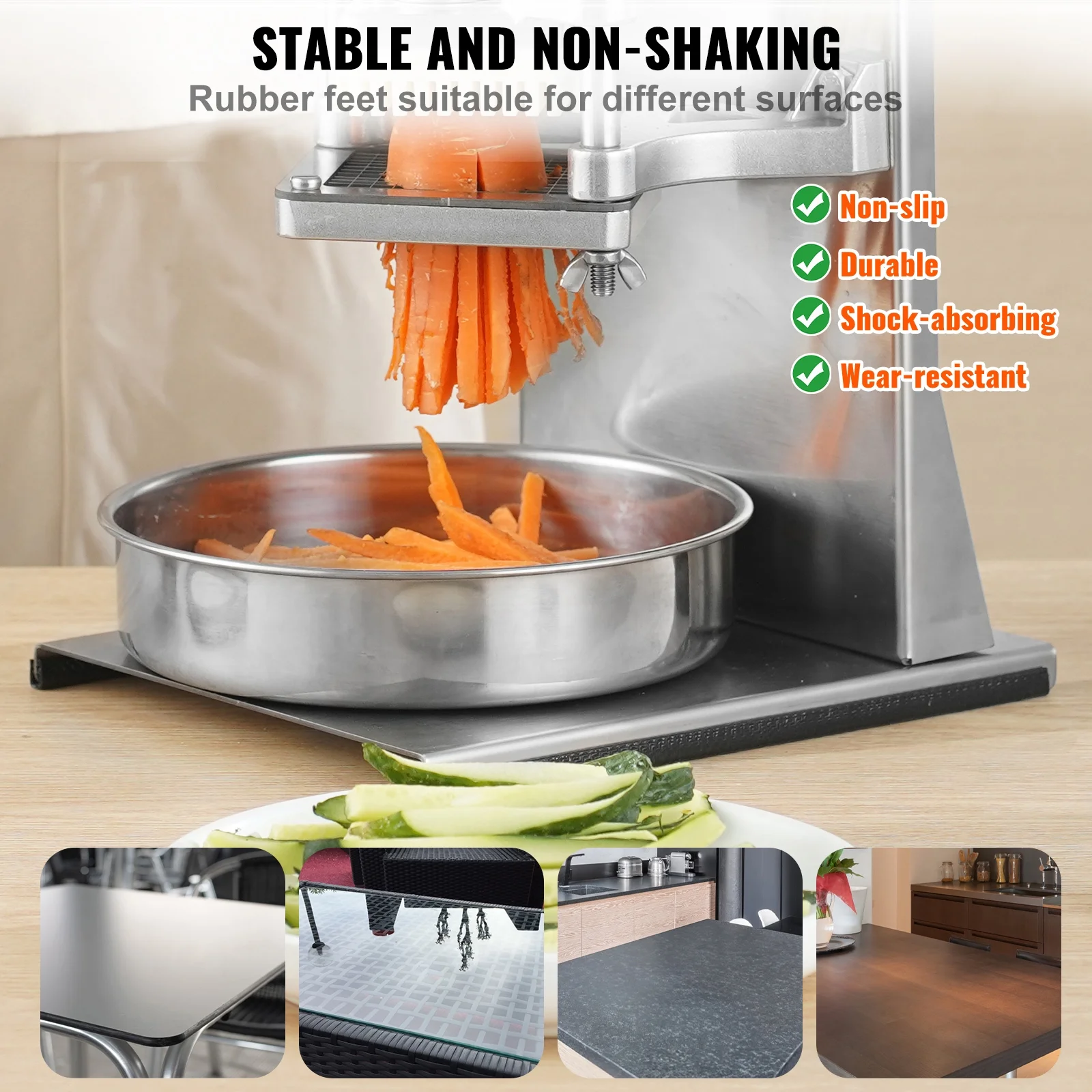 SKYSHALO Commercial Vegetable Dicer French Fry Cutter with 4 Blades Wedge Slicer