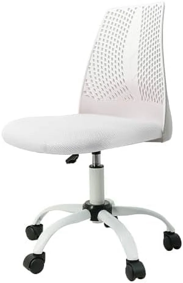ZFGSUIJN Armless Desk Wheels Cute Home Office Arms  Ergonomic Adjustable Swivel Rolling Task  Comfy Mesh Mid Back Computer Work Vanity Chair for Small Spaces ()