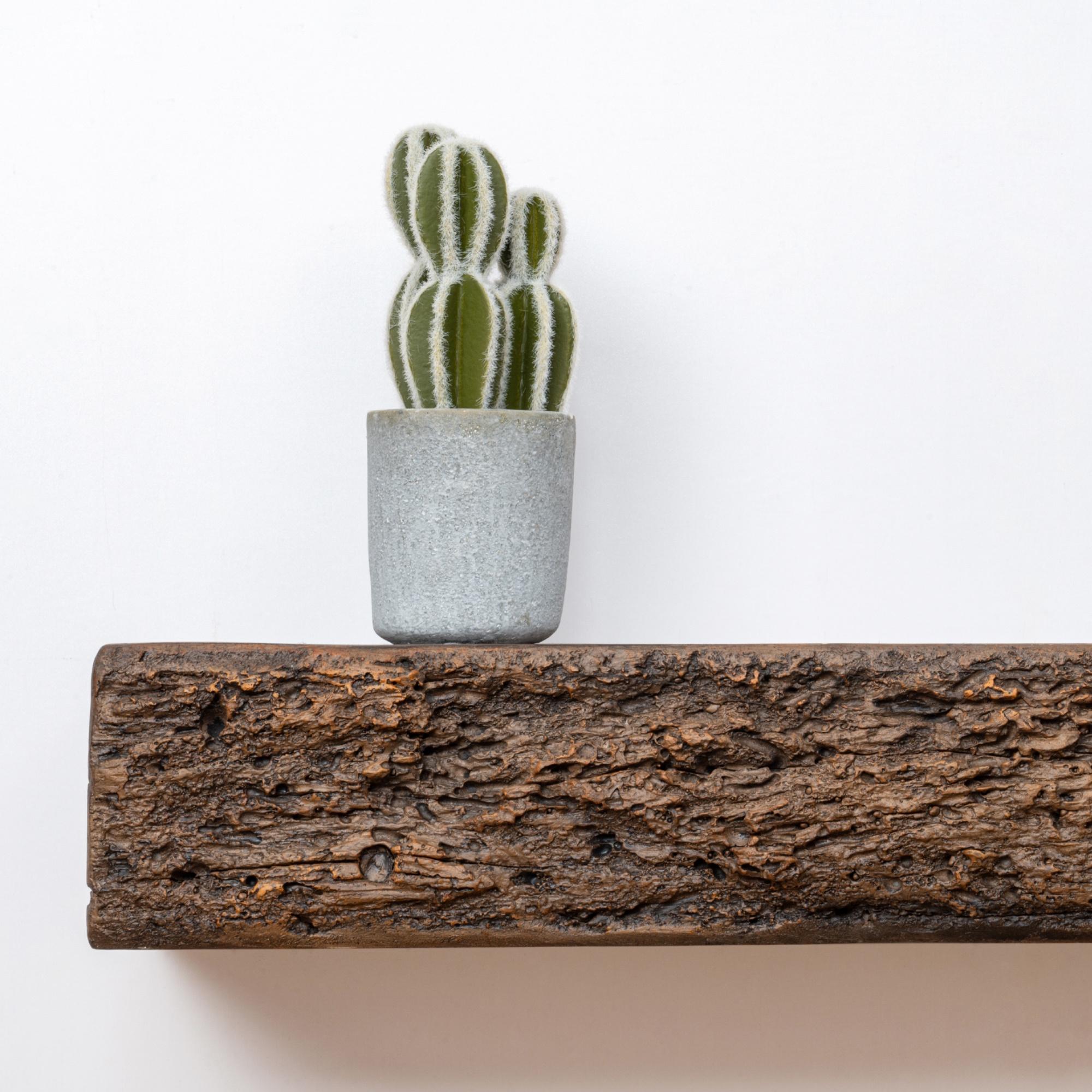 52inch Floating Concrete Fireplace Mantel Shelf,Distressed Brown