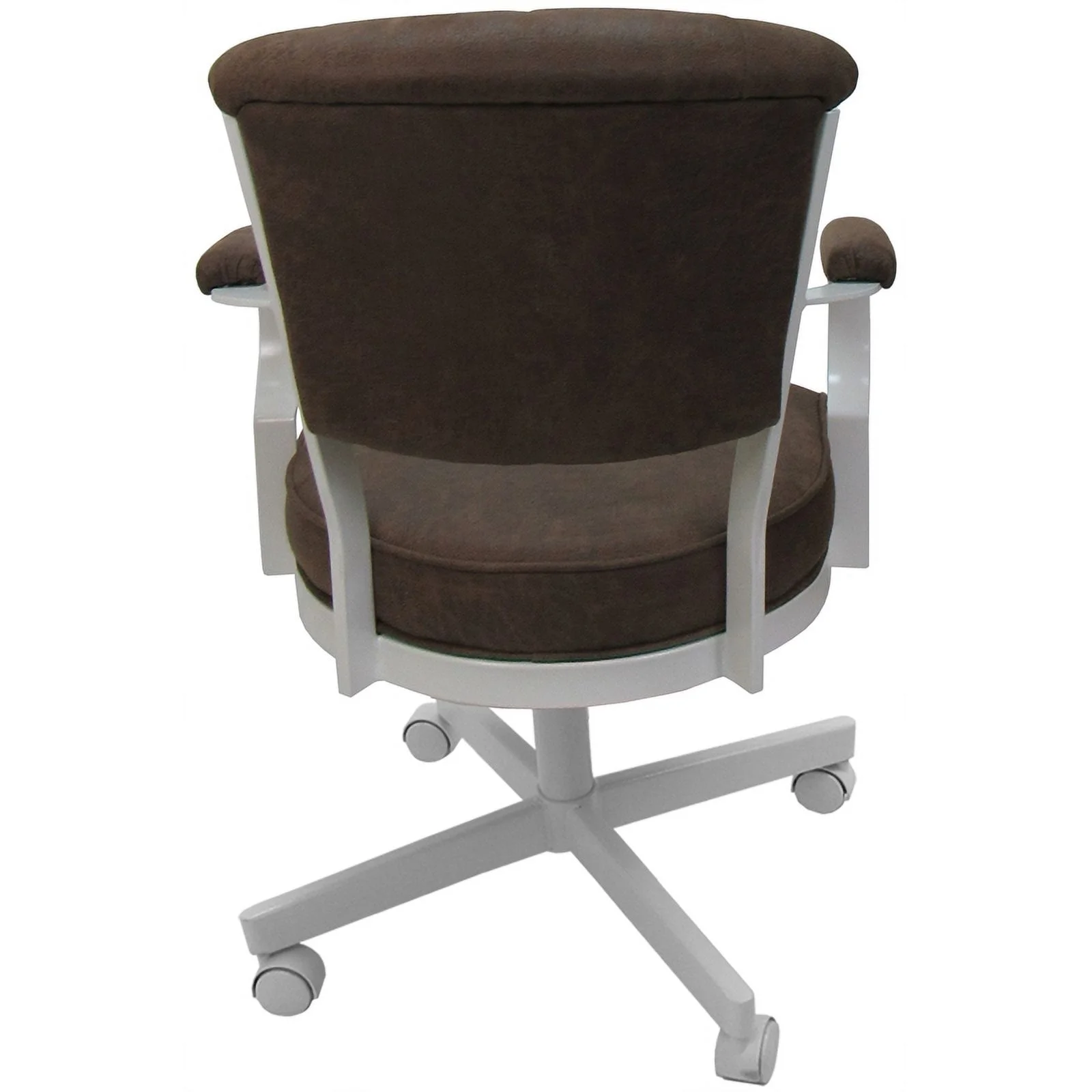 Miami Swivel Tilt Metal Caster Chair - Outlier Ash Brown Fabric - White Frame