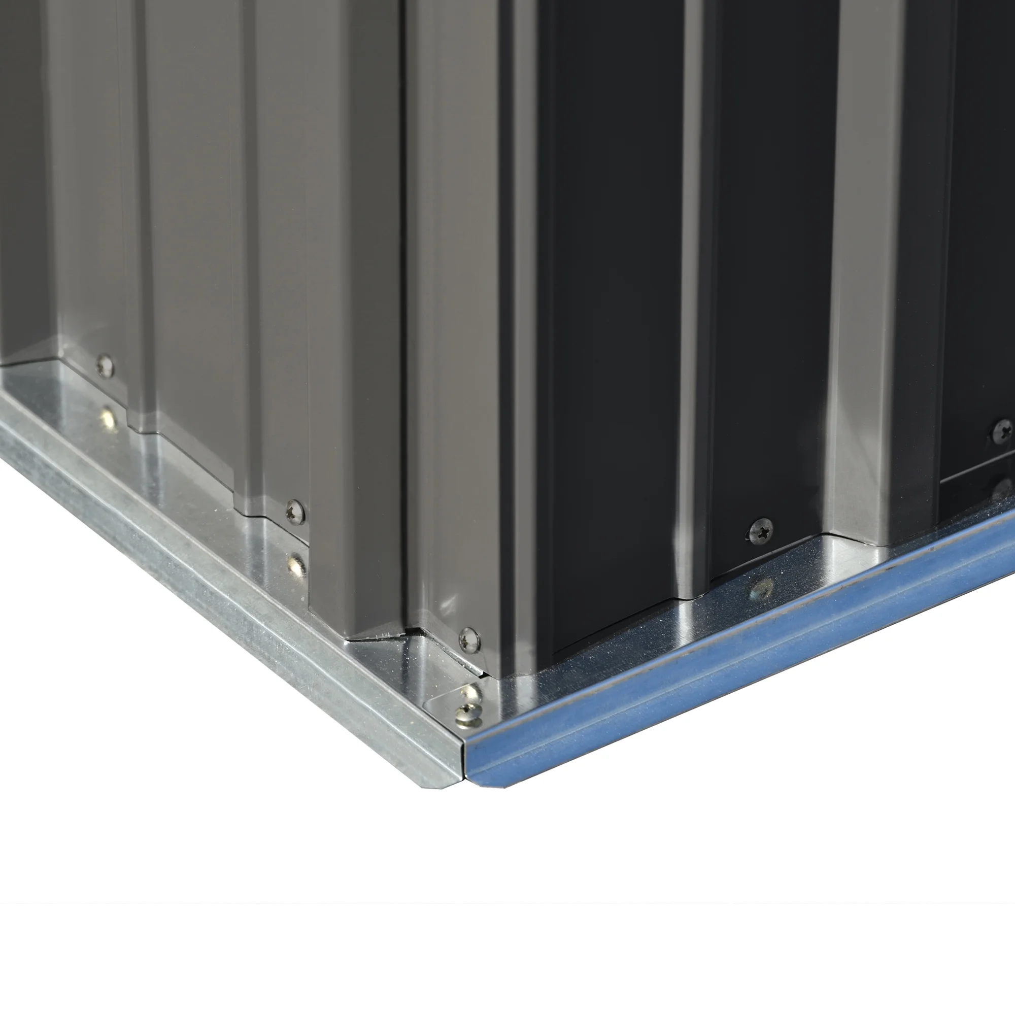 KUUFER 5x3ft Pentroof Garden Shed, Outdoor Tool Shed, Metal Storage Shed, 85.5 Cu ft, Gray