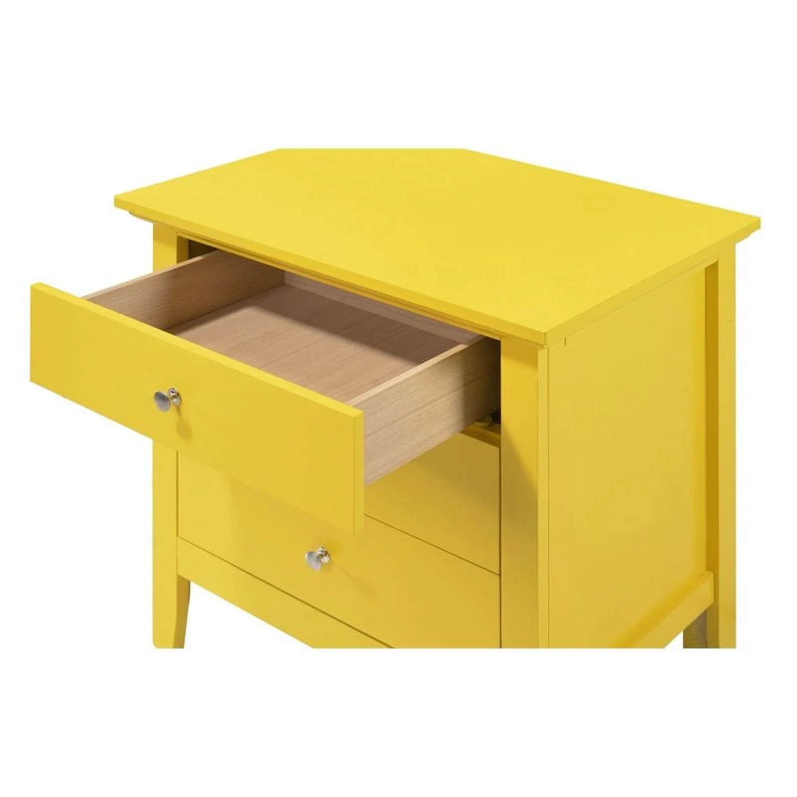 Home Square 2 Piece Solid Wood Nightstand Set with 3 Drawer in Yellow