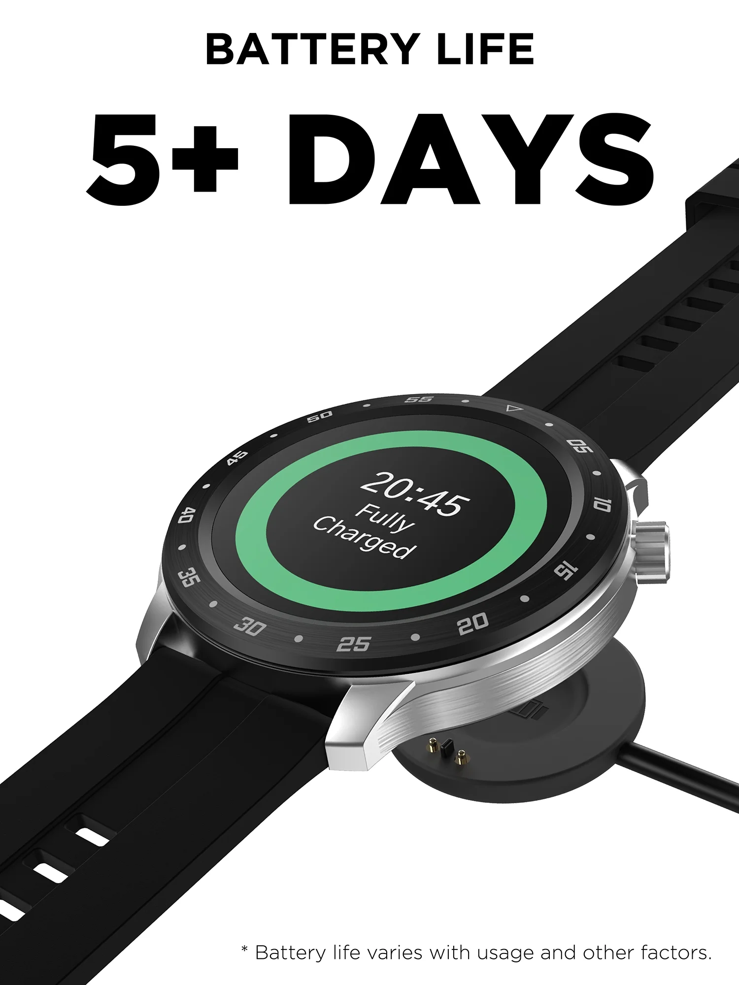 iTech Bold 3 Unisex Adult Smart Watch, Black, Silicone Strap