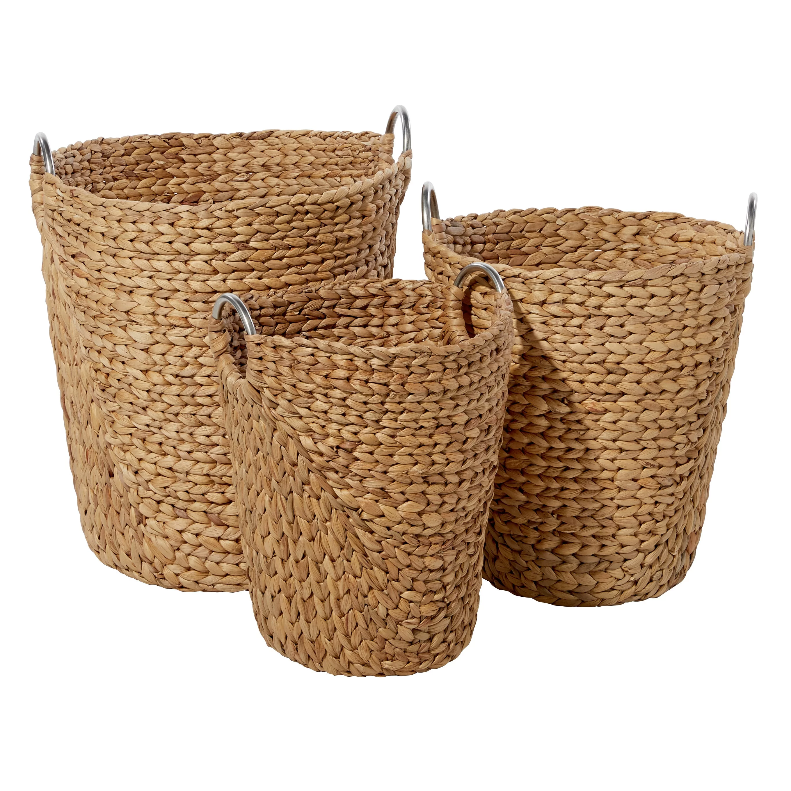 Studio 350 Tan Dried Plant Material Coastal Storage Basket (Set of 3) - S/3 15