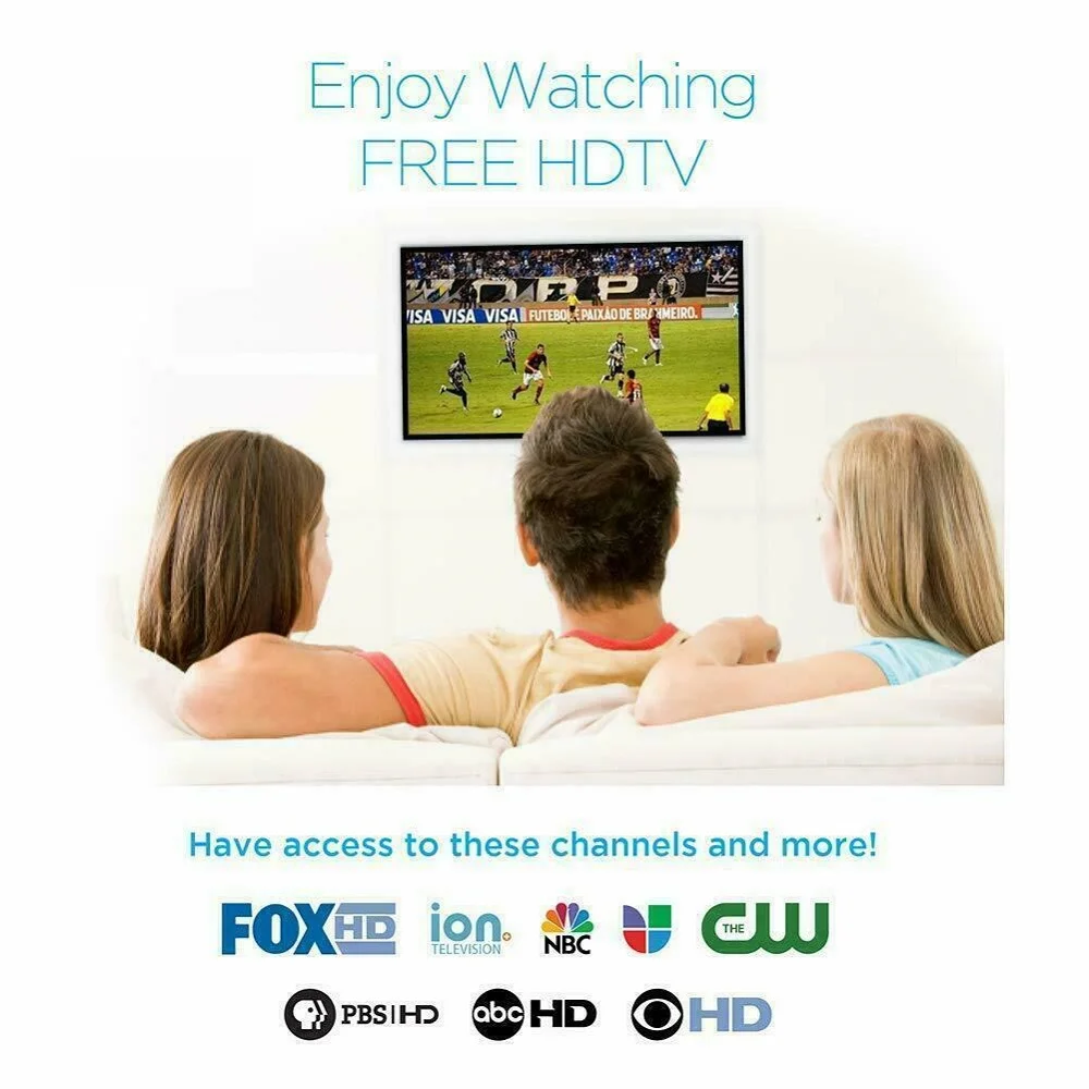 New Outdoor Amplified HDTV TV Antenna UHF VHF 360° Rotation Remote 300mile 4K 1080P