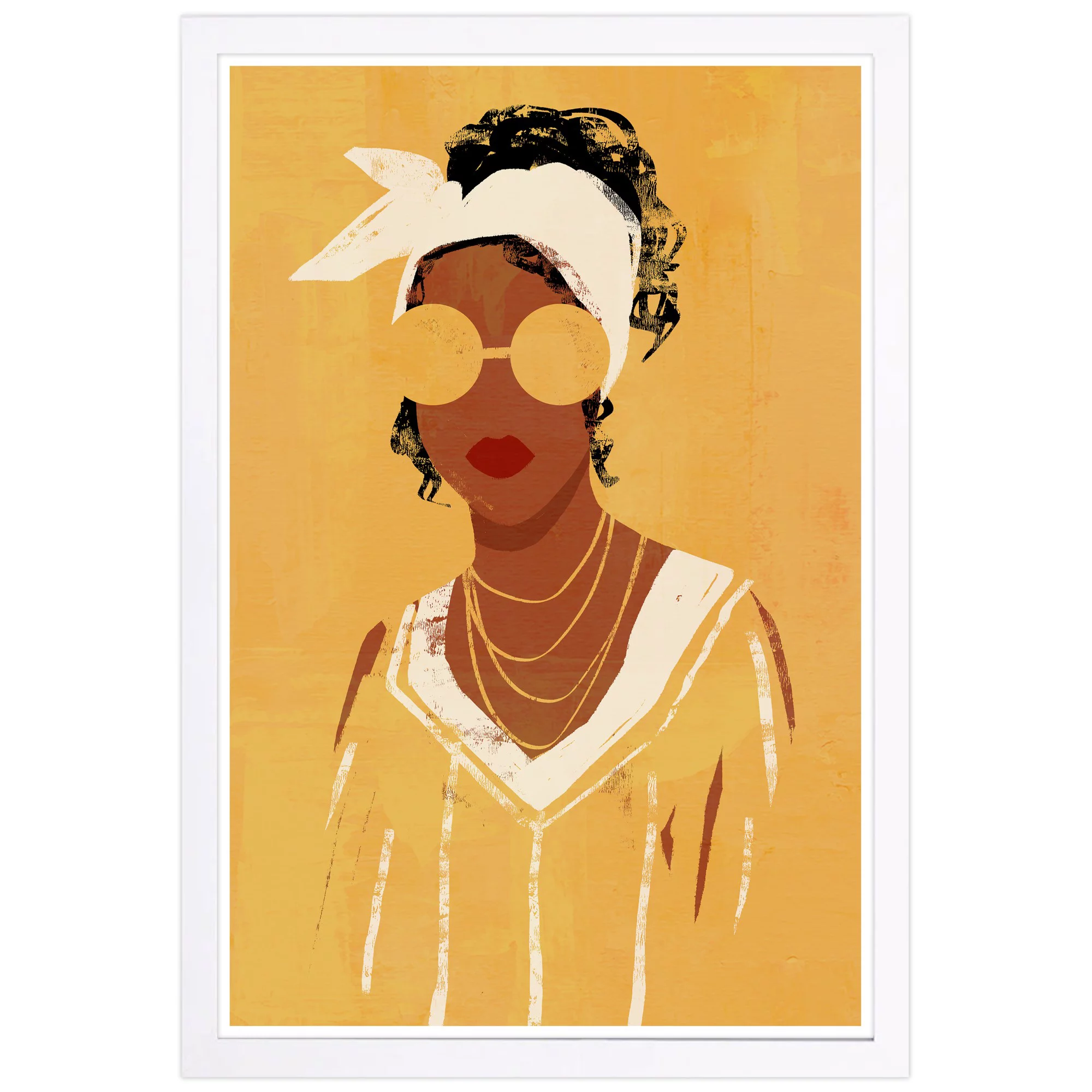 Wynwood Studio 'Golden Radiance' Fashion and Glam Framed Wall Art Print - Yellow, Gold