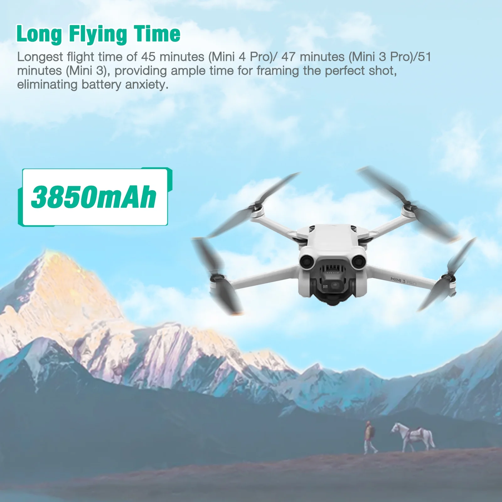 FirstPower 2-Pack 3850mAh Intelligent Flight Battery Plus for DJI Mini 4 Pro/Mini 3 Pro/Mini 3 Drone