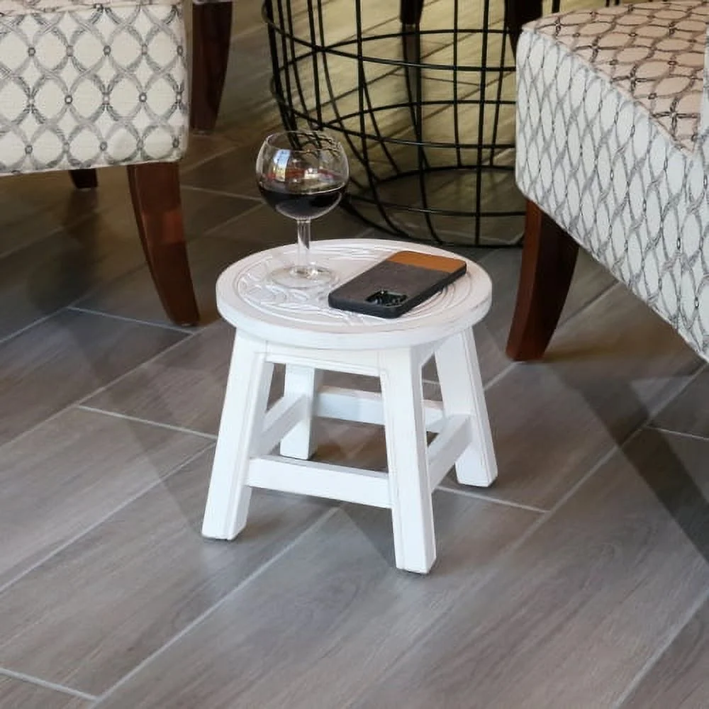 ZJbiubiuHome Carved Wooden Step Stool  Butterflies  Espresso