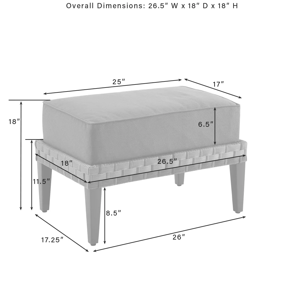 Crosley Furniture Prescott 4PC Wicker Conversation Set in Taupe/Brown